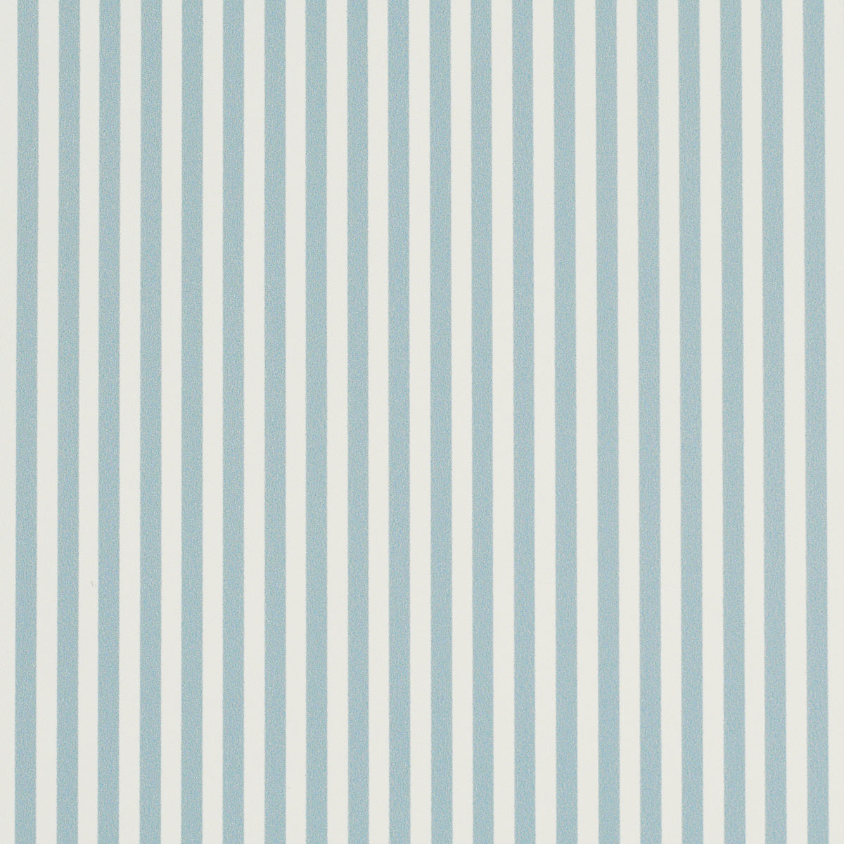 Emma Stripe Narrow wallpaper in Chambray by Schumacher, featuring crisp blue and white vertical stripes, shown in a bathroom setting.