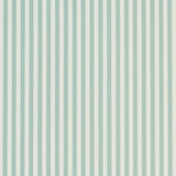 Emma Stripe Narrow wallpaper in teal by Schumacher, featuring crisp, narrow vertical stripes for a timeless and fresh look.