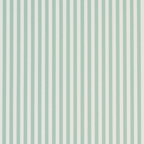 Emma Stripe Narrow wallpaper in teal by Schumacher, featuring crisp, narrow vertical stripes for a timeless and fresh look.