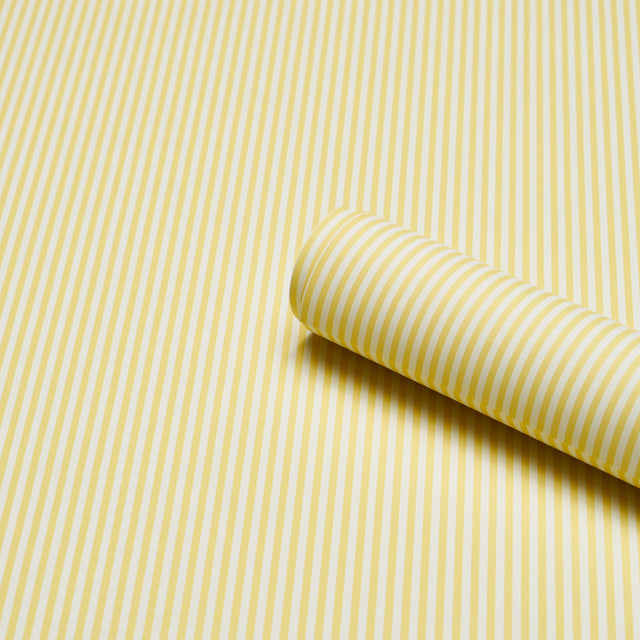 Emma Stripe Narrow Yellow by Schumacher Classic Stripe Wallpaper – Schumacher 5017196