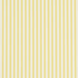 Emma Stripe Narrow yellow and white striped wallpaper by Schumacher shown in detail and installed in a bathroom setting.