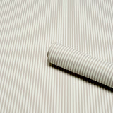 Emma Stripe Narrow Stone by Schumacher Classic Stripe Wallpaper – Schumacher 5017198