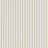 Emma Stripe Narrow wallpaper in Stone by Schumacher, classic narrow vertical stripe wallcovering in neutral tones