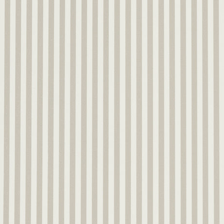 Emma Stripe Narrow wallpaper in Stone by Schumacher, classic narrow vertical stripe wallcovering in neutral tones