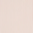 Emma Stripe Narrow wallpaper in blush by Schumacher, featuring narrow vertical stripes in a soft pink hue, shown in a styled bathroom setting.