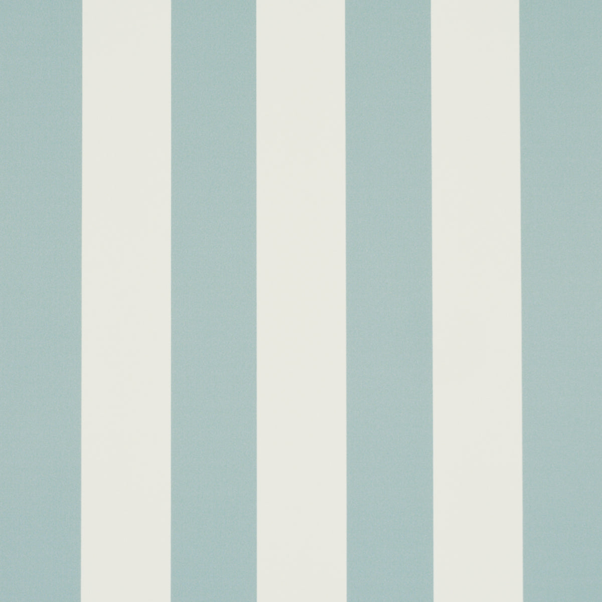 Emma Stripe wallpaper in Chambray by Schumacher, featuring crisp blue and white vertical stripes, shown in a styled bathroom interior.