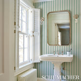 Emma Stripe Seaglass by Schumacher Classic Vertical Stripe Wallpaper – Schumacher 5017212