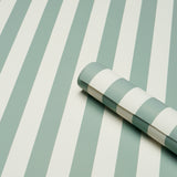 Emma Stripe Teal by Schumacher Classic Vertical Stripe Wallpaper – Perennial Favorites Collection 5017213