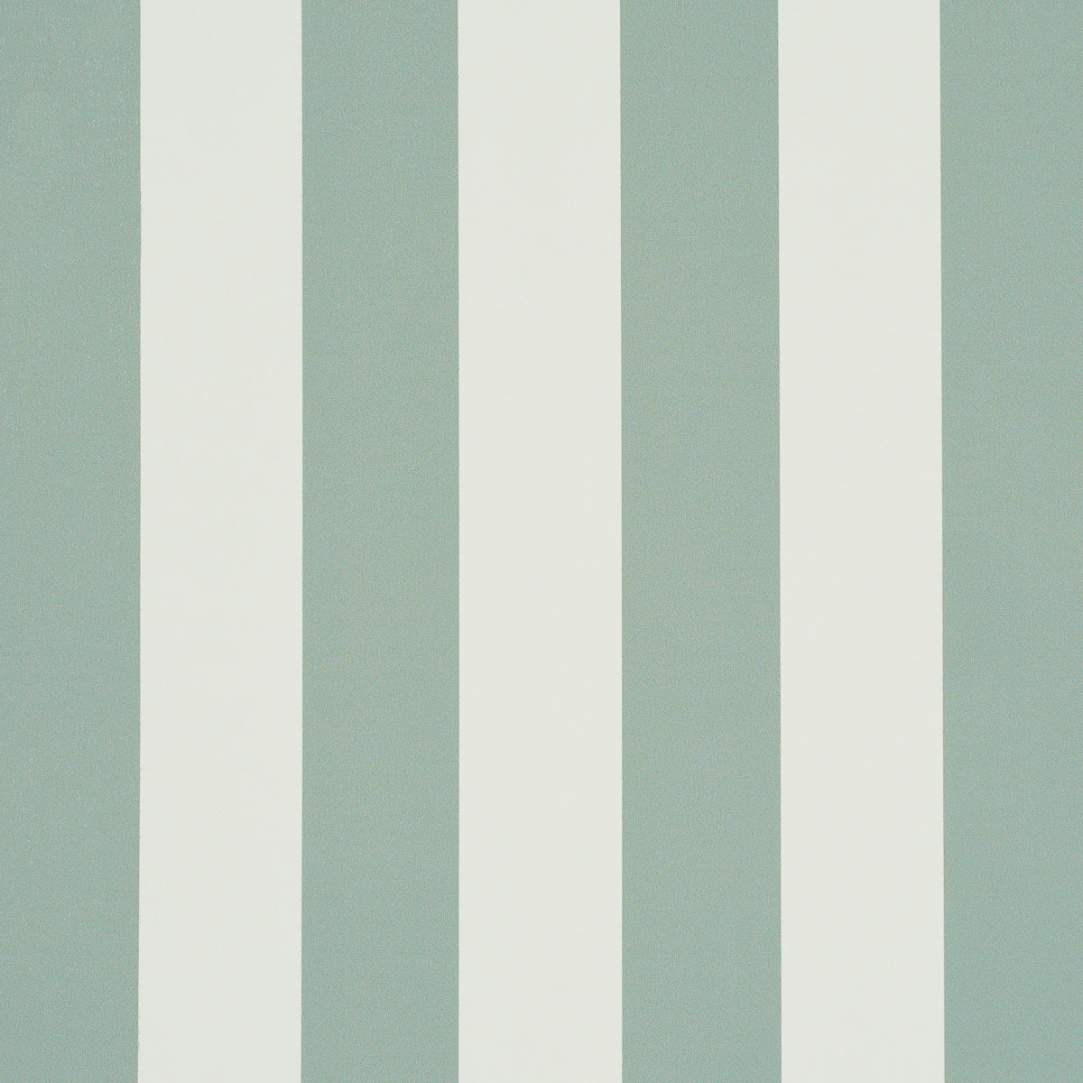Emma Stripe wallpaper in teal and white vertical stripes by Schumacher, styled in a classic bathroom setting.