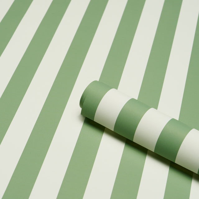 Emma Stripe Apple Green by Schumacher Classic Vertical Stripe Wallpaper – Schumacher 5017216