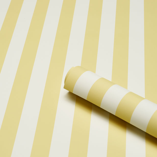 Emma Stripe Yellow and White Striped Wallpaper – Schumacher 5017217