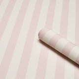 Emma Stripe Petal by Schumacher Classic Pink & White Stripe Wallpaper – Schumacher 5017218