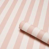 Emma Stripe Blush by Schumacher Classic Vertical Stripe Wallpaper – Schumacher 5017219