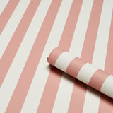 Emma Stripe Coral by Schumacher Classic Striped Wallpaper – Schumacher 5017220