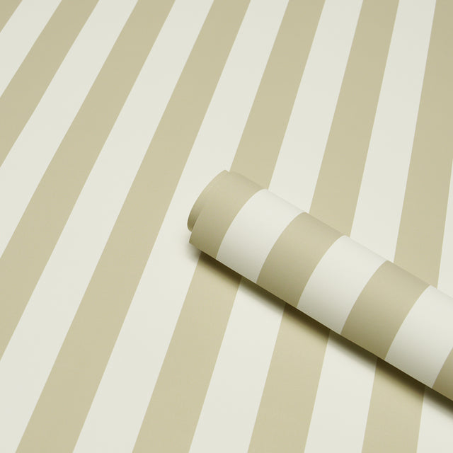 Emma Stripe Neutral by Schumacher Classic Wide Stripe Wallpaper – Schumacher 5017222