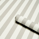 Emma Stripe Stone by Schumacher Classic Neutral Stripe Wallpaper – Schumacher 5017223
