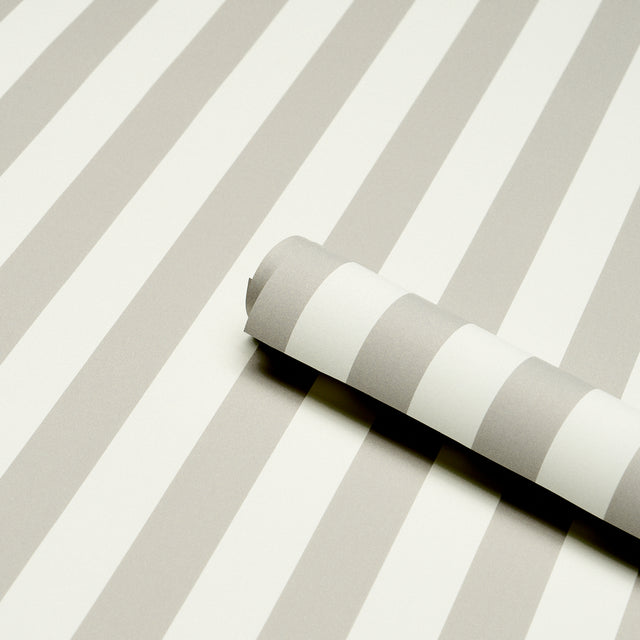 Emma Stripe Stone by Schumacher Classic Neutral Stripe Wallpaper – Schumacher 5017223