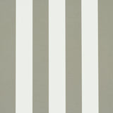 Emma Stripe gray and white vertical stripe wallpaper in a classic bathroom setting by Schumacher
