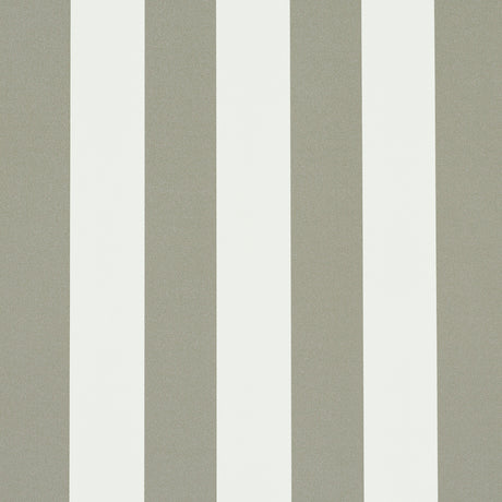 Emma Stripe gray and white vertical stripe wallpaper in a classic bathroom setting by Schumacher