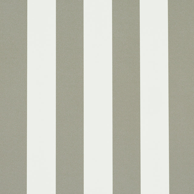 Emma Stripe gray and white vertical stripe wallpaper in a classic bathroom setting by Schumacher
