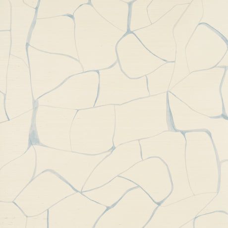 Filigree Sisal Sky by Porter Teleo abstract painterly blue and cream wallpaper on paper-backed sisal