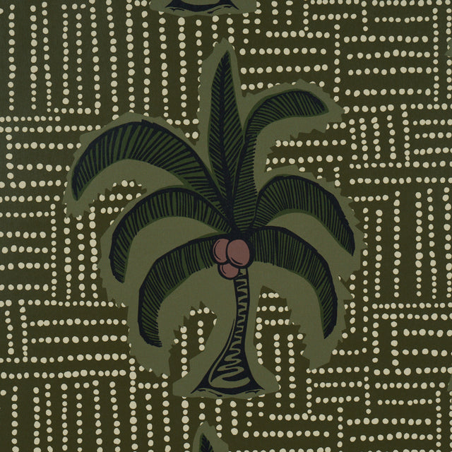 AGUA DE COCO Palm Tree Green by Johanna Ortiz Tropical Wallpaper – Schumacher 5017240
