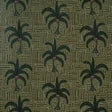 AGUA DE COCO wallpaper in Palm Tree Green by Johanna Ortiz for Schumacher, featuring coconut palm motifs and dotted patterns.