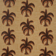Sunbleached ochre wallpaper with whimsical coconut palm tree and dotted pattern by Johanna Ortiz for Schumacher.