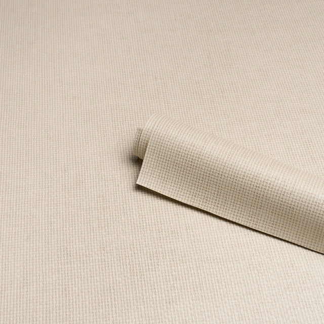 Paperweave Vinyl Alabaster Faux-Woven Textured Wallpaper – Schumacher Utility 5017250