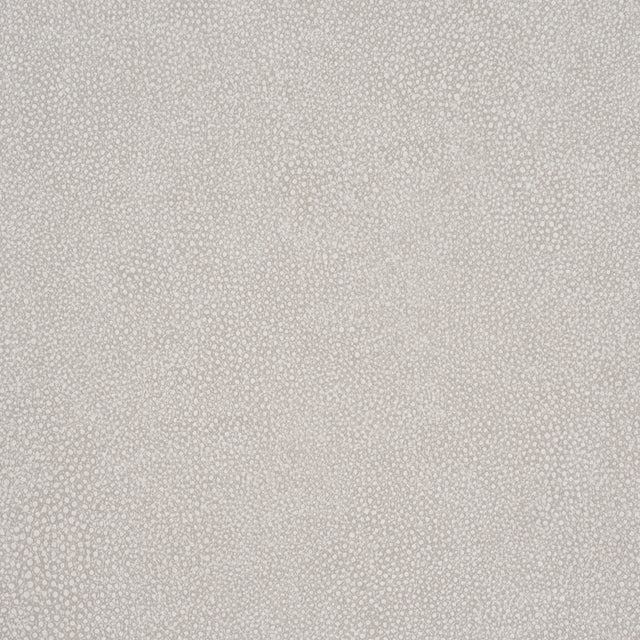 Dunbar Shagreen Vinyl wallpaper in Dove by Schumacher, faux shagreen embossed vinyl wallcovering roll and detail