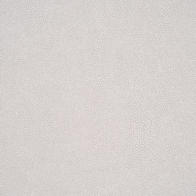 Dunbar Shagreen Vinyl wallpaper in Pearl by Schumacher, faux shagreen embossed vinyl wallcovering roll and texture close-up.