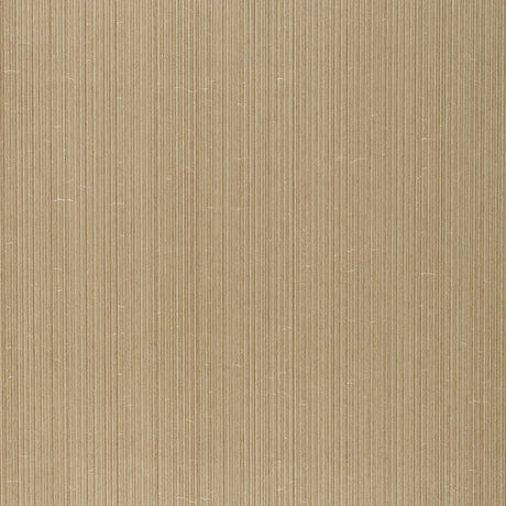 Rimini Rib Vinyl wallpaper in gold with a fine tonal stripe and subtle sheen, high-performance Type II vinyl wallcovering by Schumacher.