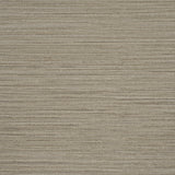 Abaca Fine Weave Vinyl wallpaper in taupe with a delicate ribbed texture and horizontal shading, shown in a rolled and flat view.