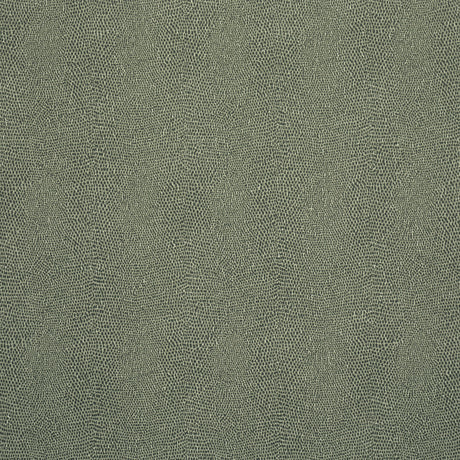 Sage green faux-snakeskin vinyl wallpaper with embossed texture, shown in roll and flat views.