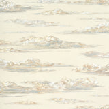 Mr. Darcy's Clouds wallpaper in Pemberley by Johnson Hartig for Schumacher, featuring a hand-colored cloudscape inspired by 18th-century engravings.
