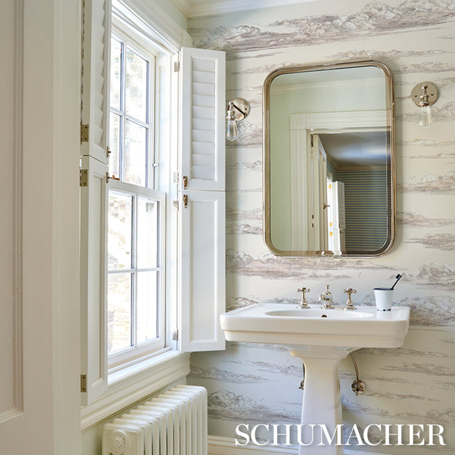 Mr. Darcy's Clouds Grisaille by Johnson Hartig Scenic Cloud Wallpaper – Schumacher 5017582