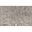 La Cite Panel Set wallpaper mural by Schumacher, featuring a detailed reproduction of Paris's Turgot Map in ebony on cream.