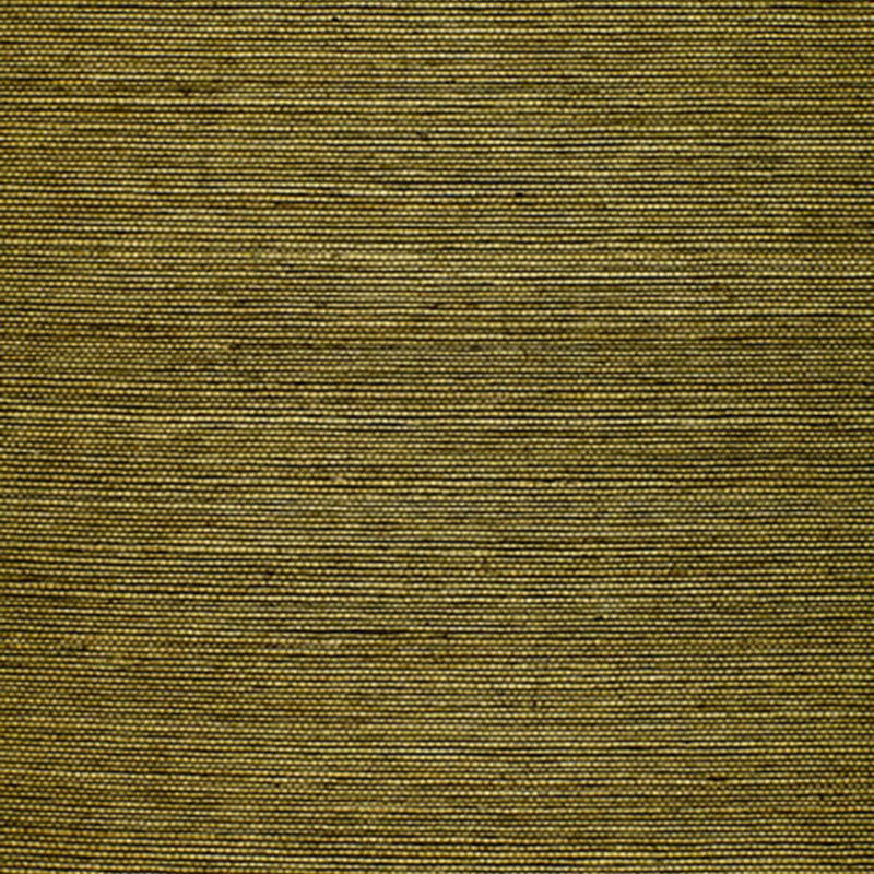 Olive green natural sisal grasscloth wallcovering with a textured, woven appearance.