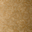 Bernini Scroll Brushwood handcrafted non-woven wallcovering by Schumacher in gold and tan scroll pattern.