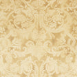 Pontine Damask in Granite, handcrafted non-woven wallcovering by Schumacher, damask pattern in beige and gold tones