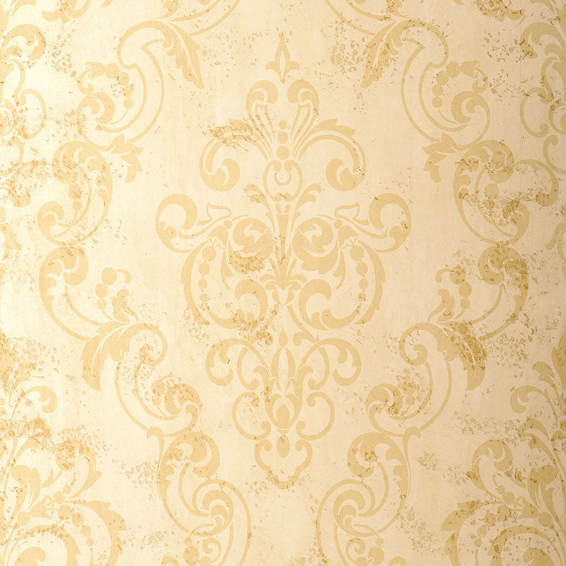 Giovan Damask Sand Handcrafted Damask Wallpaper by Schumacher - Pattern 529120