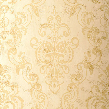 Giovan Damask Sand Handcrafted Damask Wallpaper by Schumacher - Pattern 529120