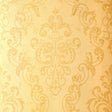 Giovan Damask Maize by Schumacher - Handcrafted yellow damask wallpaper with ornate scroll pattern