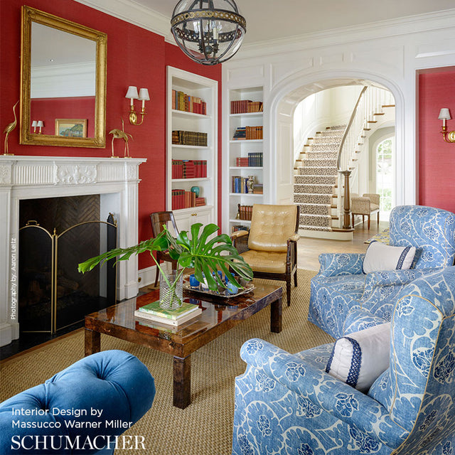OSAN SISAL Red Natural Grasscloth Wallpaper – Schumacher 529632