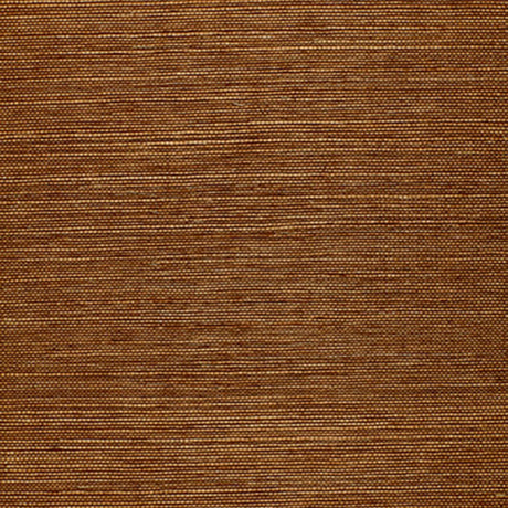 Osan Sisal dark camel natural grasscloth wallpaper by Schumacher, shown in a close-up and installed in a living room interior.