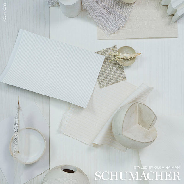 Rimini Rib Ivory by Schumacher Handcrafted Textured Wallcovering – Schumacher 529908