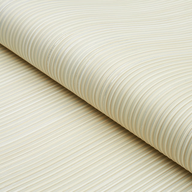 Rimini Rib Parchment Handcrafted Metallic Ribbed Wallcovering – Schumacher 529909