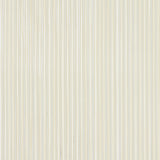 Rimini Rib handcrafted metallic ribbed wallcovering in parchment by Schumacher, shown in detail and installed in a kitchen setting.
