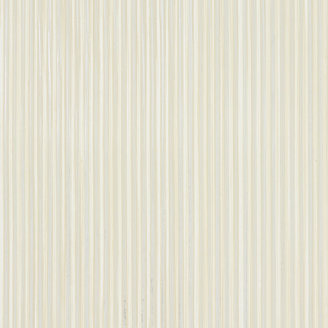 Rimini Rib handcrafted metallic ribbed wallcovering in parchment by Schumacher, shown in detail and installed in a kitchen setting.
