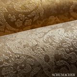 Damasco Metallico Gold Leaf by Schumacher Handcrafted Damask Wallpaper – Schumacher 529911